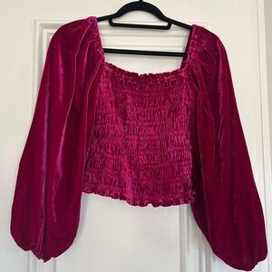 Free people balloon sleeve ruched top